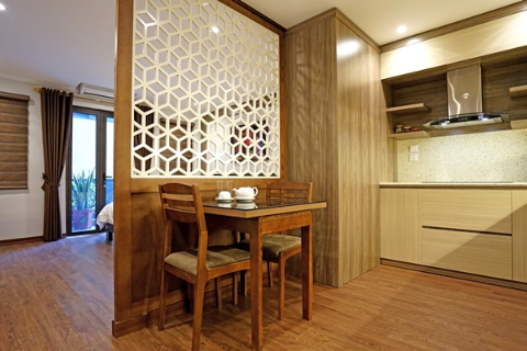 Bright studio apartment with a balcony for rent in Hoan Kiem dist, Hanoi