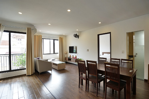 Spacious 2-bedroom apartment with a big balcony for rent on To Ngoc Van street, Tay Ho, Hanoi