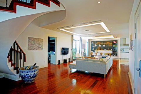 Modern & bright duplex 3 bedroom apartment with nice city views for rent in Hoan Kiem, Hanoi