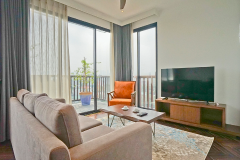 Brand new 2 bedroom apartment with a huge balcony for rent in Dang Thai Mai, Tay Ho