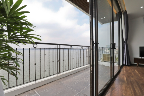 Lake view and spacious 1 bedroom apartment for rent in Yen Phu village, Tay Ho