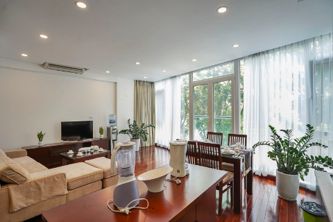 Beautiful lake view apartment with 2 bedroom for rent in Truc Bach, Ba Dinh