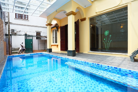 Stunning 4 bedroom villa with swimming pool and lake view for rent in Dang Thai Mai, Tay Ho, Hanoi