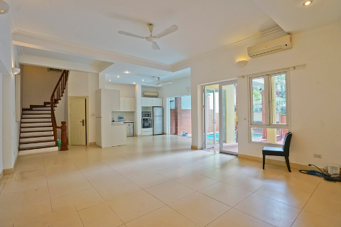 Swimming pool villa for lease with 5 bedrooms in Tay Ho, nearby pagoda