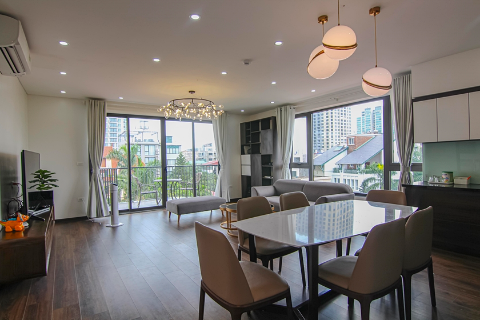 Beautiful and modern 3 bedroom apartment with a spacious balcony for rent in Tay Ho