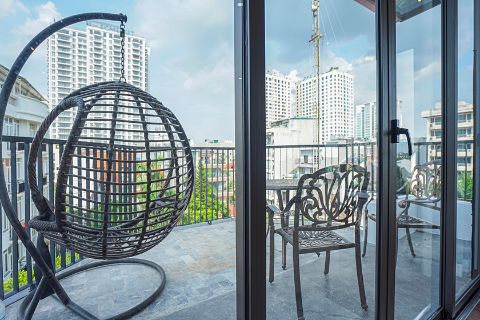 Top floor 2 bedroom apartment with a spacious balcony for rent in Tay Ho