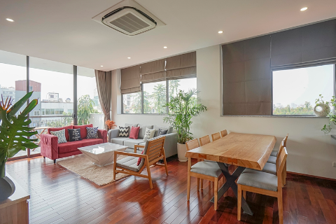 Nice taste and high standard quality 4 bedroom apartment with swimming pool for rent in Tay Ho