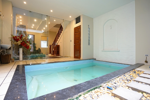 Charming 4 bedroom house with swimming pool and courtyard for rent in Tay Ho
