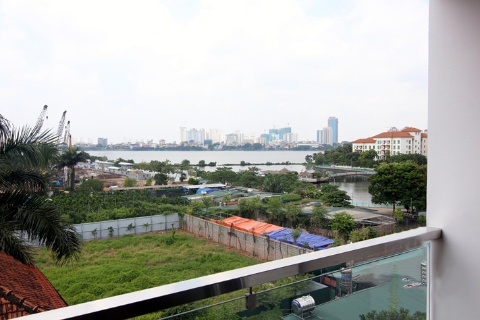 Bright and pretty 1 bedroom apartment with balcony for rent in Tay Ho, Hanoi