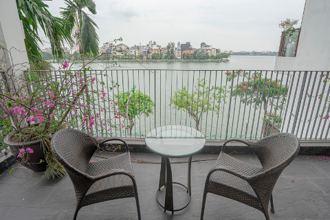 Stunning lake view 2 bedroom apartment with a large balcony in Tay Ho heart, Hanoi
