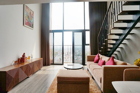 Lake view and brand new 01 bedroom apartment with big balcony for rent in PentStudio building, Tay Ho, Hanoi.