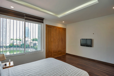 Huge 1 bedroom apartment with lake views for rent on Kim Ma, Ba Dinh, Hanoi