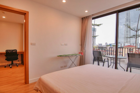 Apartment with a  huge Balcony  for rent on Kim Ma Thuong street, Ba Dinh, Hanoi