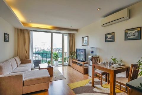 Lake view and spacious one bedroom apartment for rent in Ba Dinh, Ha Noi