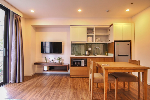 Beautiful apartment with bright windows for rent in Dao Tan, Ba Dinh