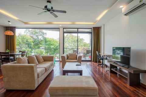 Lake view 3 bedroom apartment with a beautiful and spacious balcony for rent in Tay Ho