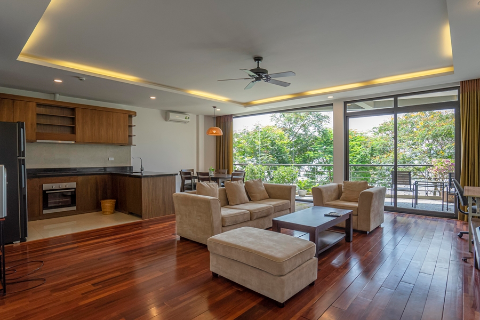 Lake view 3 bedroom apartment with a beautiful and spacious balcony for rent in Tay Ho