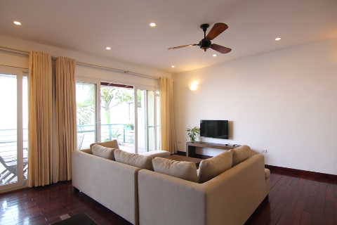 Stunning lake view 3 bedroom apartment with a huge balcony for rent in Quang Khanh, Tay Ho, Hanoi