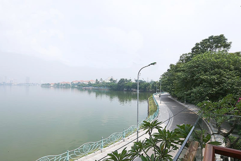 Bright and pretty 2 bedroom apartment with a nice balcony and lake view for rent in Tay Ho