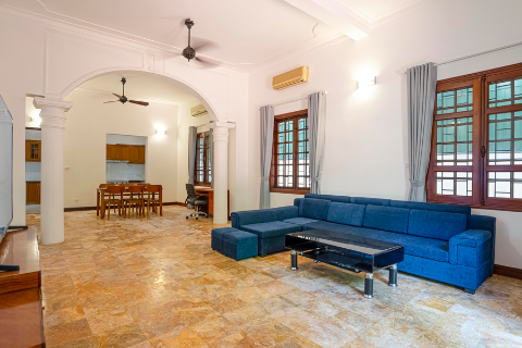 Nice 4 bedroom house for rent in To Ngoc Van, Tay Ho with a spacious courtyard, car access