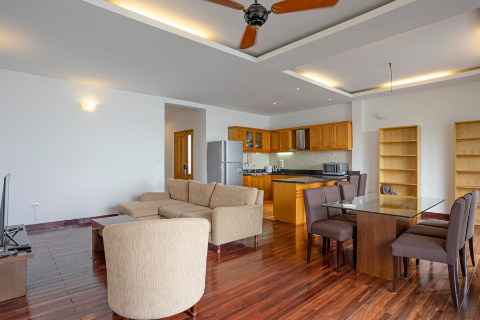 Lake view 3 bedroom apartment with a large balcony for rent on Quang Khanh street, Tay Ho