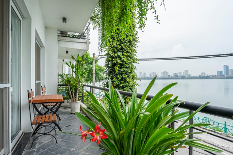 Lake view 3 bedroom apartment for rent on Quang Khanh street, Tay Ho