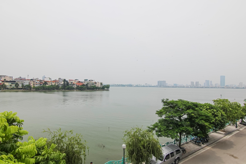 Lake view and charming 2 bedroom apartment for rent on Quang An street, Tay Ho