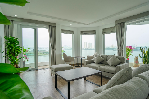 Stunning and lake view 3 bedroom apartment for rent on To Ngoc Van street, Tay Ho