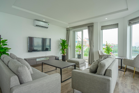 Stunning and lake view 3 bedroom apartment for rent on To Ngoc Van street, Tay Ho