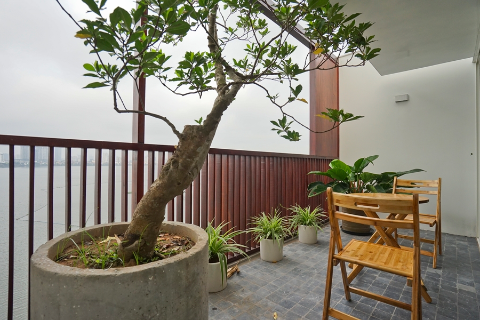 Stylish lake view 3 bedroom apartment for rent in Tay Ho, nearby Hanoi Club