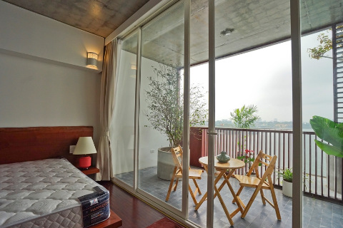 Stylish lake view 3 bedroom apartment for rent in Tay Ho, nearby Hanoi Club