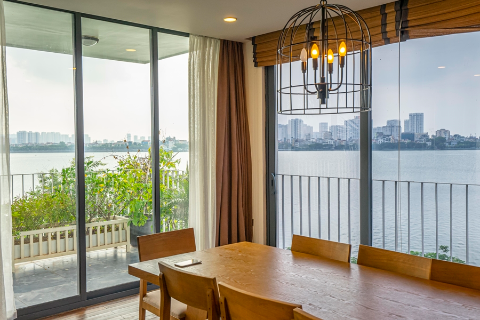 Lake view 3 bedroom apartment with a spacious balcony for rent on Quang Khanh street, Tay Ho