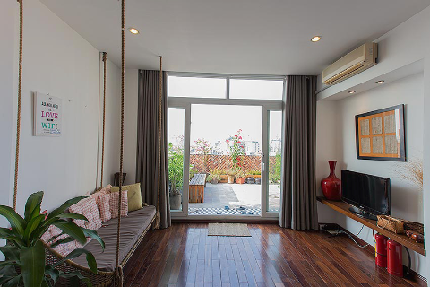 Beautiful 2 bedroom apartment with a large balcony for rent in Tay Ho center, Hanoi