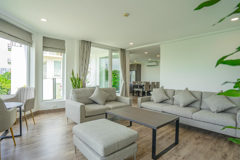 Spacious and lake view 3 bedroom apartment for rent on To Ngoc Van street, Tay Ho