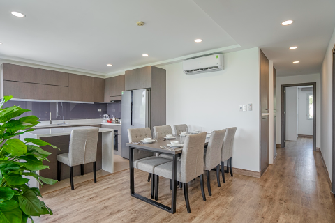 Spacious and lake view 3 bedroom apartment for rent on To Ngoc Van street, Tay Ho