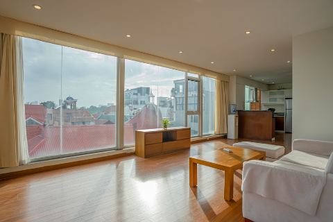 Lake view 2 bedroom apartment with a large balcony for ren on Quang An street, Tay Ho