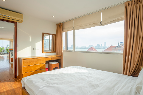 Lake view 2 bedroom apartment with a large balcony for ren on Quang An street, Tay Ho