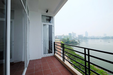 Lake view apartment with 2 bedrooms for rent in Yen Phu Village, Tay Ho