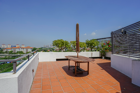 Beautiful apartment on the high floor with a spacious terrace and balcony for rent in Tay Ho