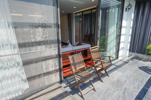 Beautiful apartment on the high floor with a spacious terrace and balcony for rent in Tay Ho