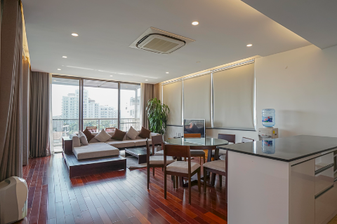 Beautiful apartment on the high floor with a spacious terrace and balcony for rent in Tay Ho