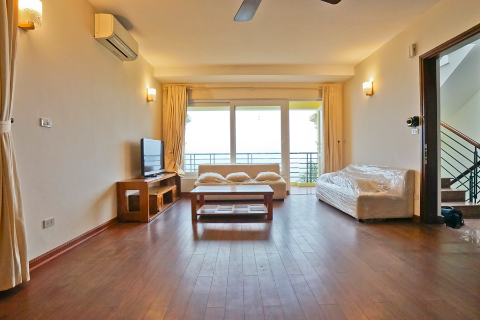 Lake view 3 bedroom apartment with spacious balconies for rent in Tay Ho