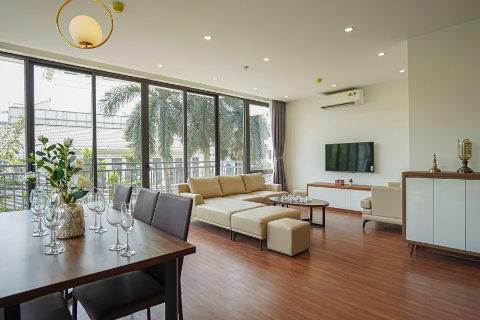 Bright and fully furnished 3 bedroom apartment for rent on Tu Hoa street, Tay Ho