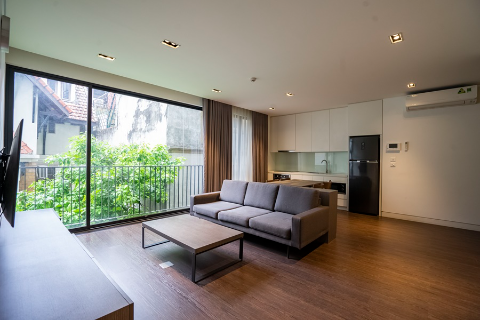 Modern and bright 2 bedroom apartment for rent on To Ngoc Van street, close to the lake