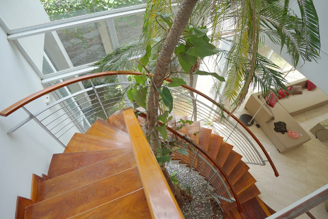 Modern and full of natural light house for rent in Tay Ho with a beautiful garden, car access