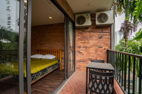 Beautiful apartment with 1 bedroom and 1 workroom for rent on Dang Thai Mai street, Tay Ho