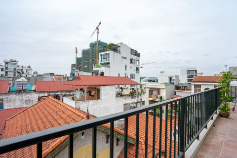 Bright one bedroom apartment with 2 balconies on the top floor for rent in Dang Thai Mai, Tay Ho