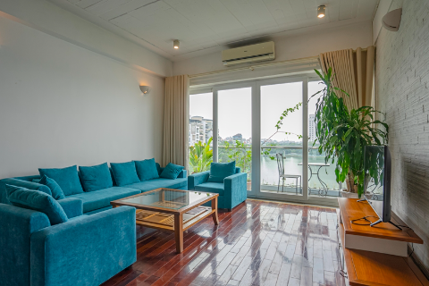 Lake view 2 bedroom apartment on the high floor for rent on Quang An street, Tay Ho