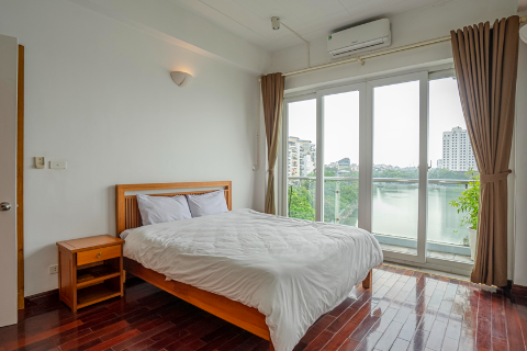 Lake view 2 bedroom apartment on the high floor for rent on Quang An street, Tay Ho