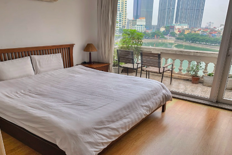 Cozy apartment with lake view for rent in Ba Dinh, Hanoi